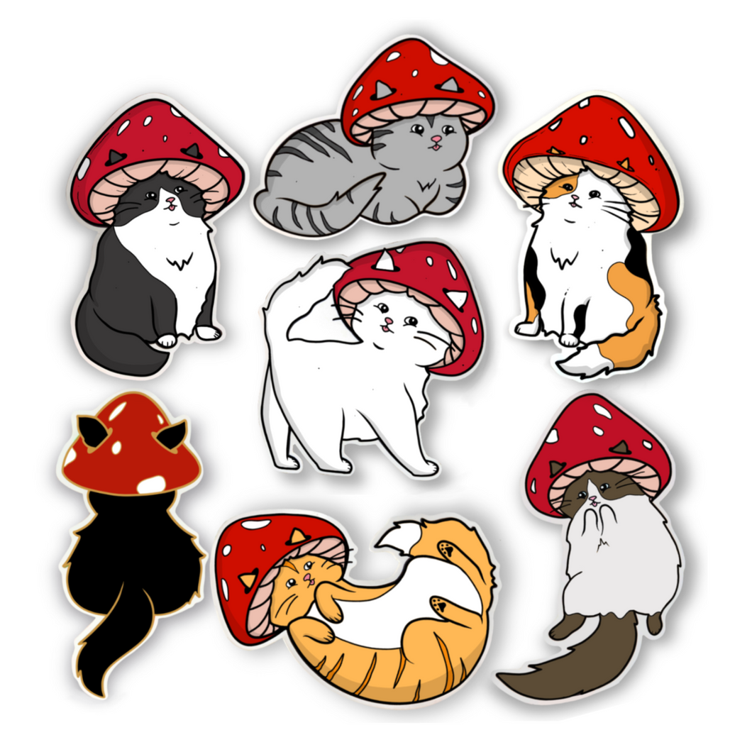Mushroom Cat Sticker Pack