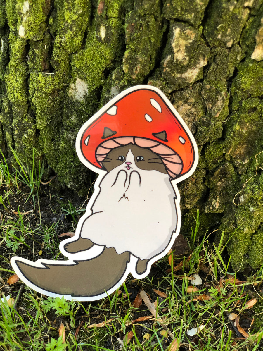 Ragdoll Mushroom Cat Sticker