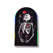 Load image into Gallery viewer, Mushroom Skeleton Holographic Sticker
