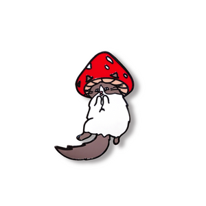 Ragdoll Mushroom Cat Pin