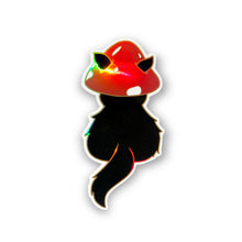 Load image into Gallery viewer, Black Mushroom Cat Sticker
