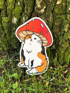 Calico Mushroom Cat Sticker