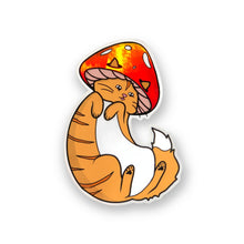 Load image into Gallery viewer, Orange Tabby Mushroom Cat Sticker
