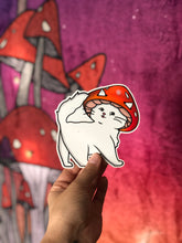 Load image into Gallery viewer, White Mushroom Cat Sticker
