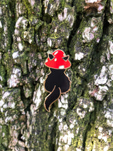 Load image into Gallery viewer, Black Mushroom Cat Pin
